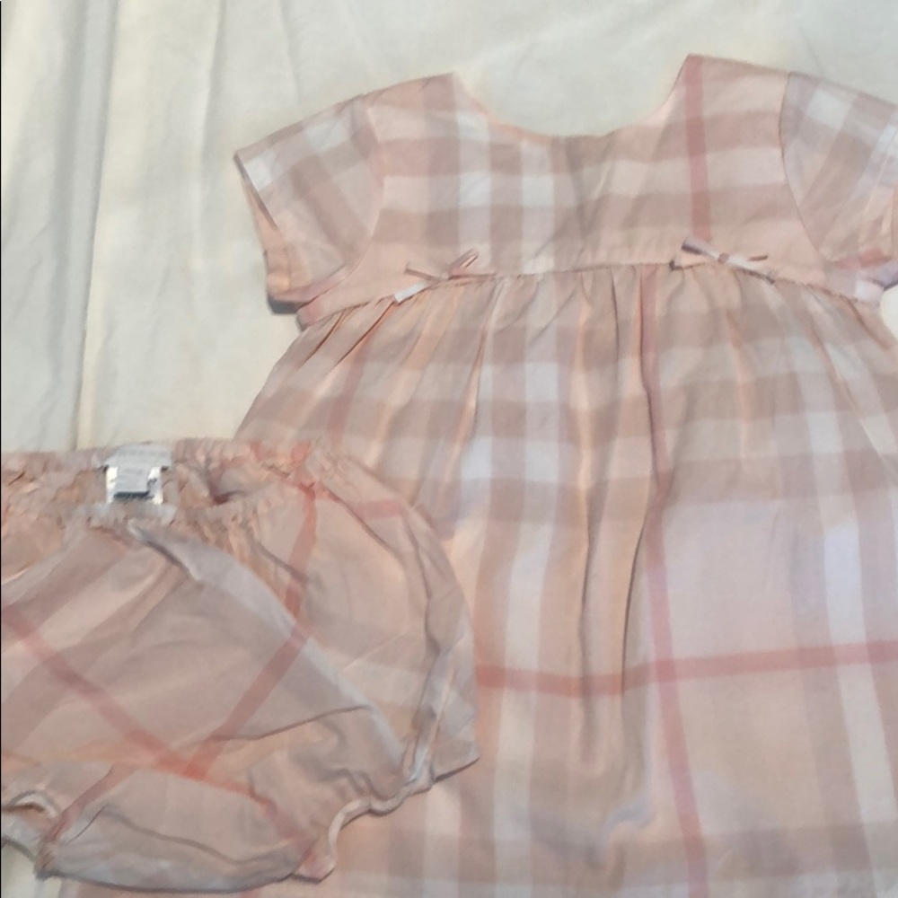BURBERRY children Light pink dress with bloomers